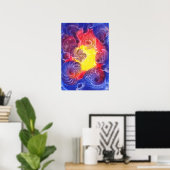 Hand Painted Abstract Cosmic Light Artwork ポスター (ホームオフィス)