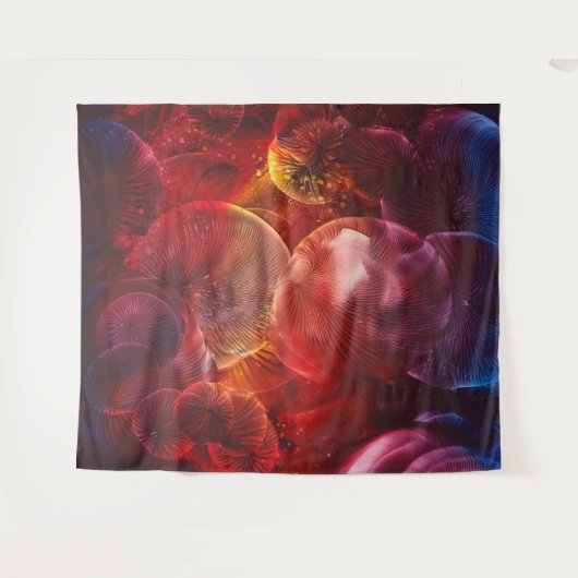 Hand Painted Abstract Fantasy Painting タペストリー (正面(横))