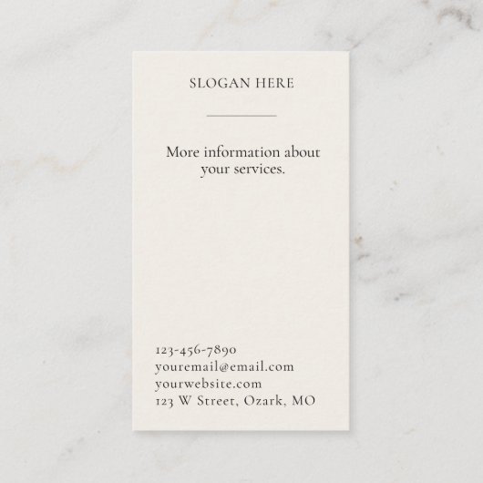 Hand Painted Abstract Floral Art Symmetrical 名刺 (裏面)