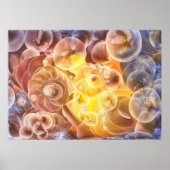 Hand Painted Abstract Flowers Gouache Fantasy Ar ポスター (正面)