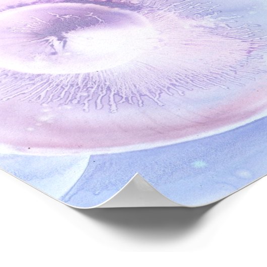 Hand Painted Abstract Light Pastel Gouache Art ポスター (角)