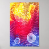Hand Painted Abstract Sunshine Glow Artwork ポスター (正面)