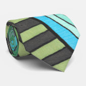 Hand Painted Abstract Tree and Geometry Design ネクタイ (ロール)