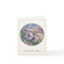 Hand-Painted Anemones Thank You Card — Plum & Gold