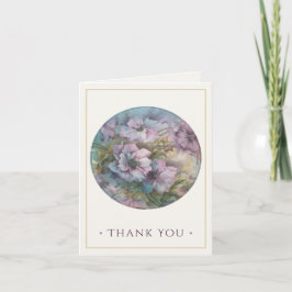 Hand-Painted Anemones Thank You Card — Plum & Gold ノートカード