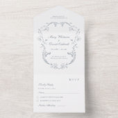 Hand-Painted Baroque Elegant Frame Wedding オールインワン招待状 (内側)