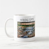 Hand Painted Brook Morning Coffee Personalize コーヒーマグカップ (左)