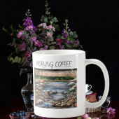 Hand Painted Brook Morning Coffee Personalize コーヒーマグカップ