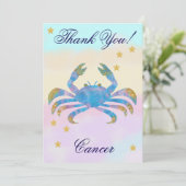 Hand-Painted Cancer Birthday Thank You サンキューカード (スタンド正面)