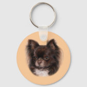 Hand Painted Chihuahua Art  Small Dog Lover gift キーホルダー (裏面)