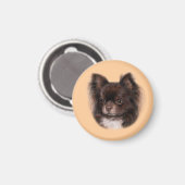 Hand Painted Chihuahua Dog Portrait Cute Pet Lov マグネット (正面/裏面)