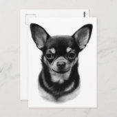 Hand Painted Chihuahua Pet Portrait ポストカード (正面/裏面)
