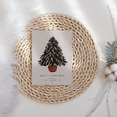 Hand-Painted Christmas Tree Family Greeting シーズンカード