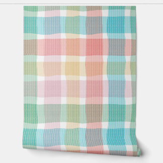Hand painted Classic pastel checks 壁紙