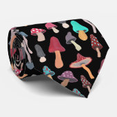 Hand Painted Cute Mushroom Fungi Pattern ネクタイ (ロール)