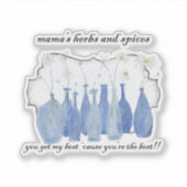 Hand Painted Daisy Rosemary Jar Bottle  シール (正面)