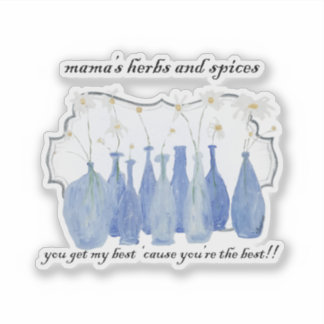 Hand Painted Daisy Rosemary Jar Bottle  シール