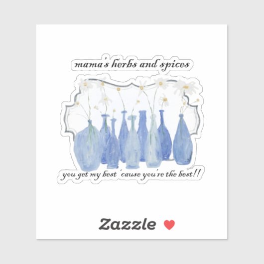 Hand Painted Daisy Rosemary Jar Bottle  シール (シート)