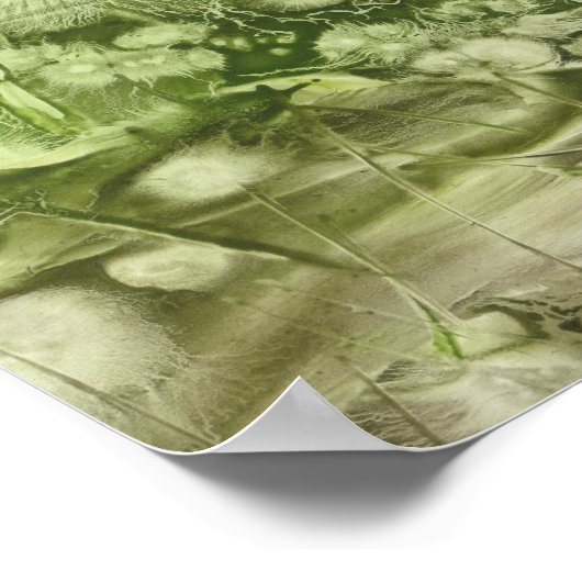 Hand Painted Dandelion Field and Blue Sky ポスター (角)