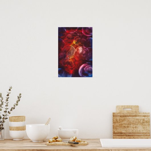 Hand Painted Deep Space Fantasy Painting ポスター (キッチン)