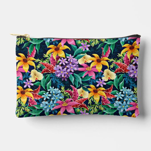 Hand Painted Exotic Floral Pattern-23001 アクセサリーポーチ (正面)