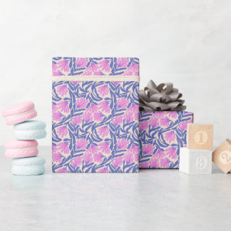 Hand Painted Floral Pattern Wrapping Paper Roll ラッピングペーパー
