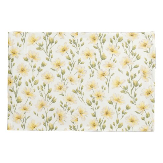 Hand-Painted Floral Pillowcase 枕カバー (裏面)