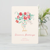 Hand Painted Floral Vase Holiday Greeting Card シーズンカード (スタンド正面)