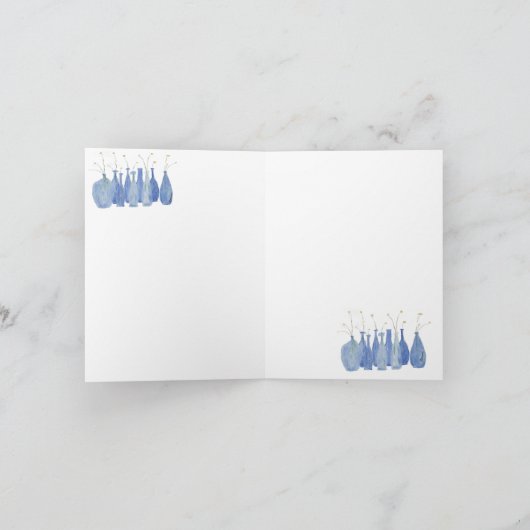 Hand Painted Flower Cobalt  Jar Bottle  カード (内部)