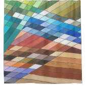 Hand Painted Geometric Abstract Pattern シャワーカーテン (正面)