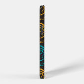 Hand painted grange texture. Ink geometric element iPhoneケース (右側面)