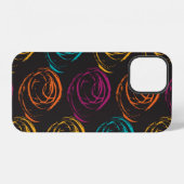 Hand painted grange texture. Ink geometric element iPhoneケース (裏面横)