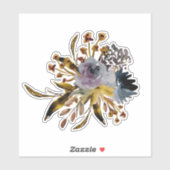 Hand-Painted Graphite Florals in Purple  シール (シート)