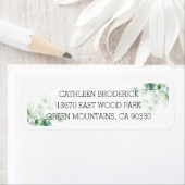 Hand Painted Green Organic Eucalyptus Wedding ラベル (インサイチュ)