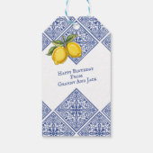 Hand-painted Italian Tiles Amalfi Blue & Lemons  ギフトタグ (裏面)