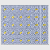 Hand-painted Italian tiles Amalfi blue & lemons ラッピングペーパー (フラット)