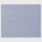 Hand-painted Italian tiles Amalfi blue & lemons ラッピングペーパー (フラット)