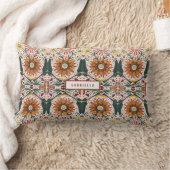 Hand Painted Kaleidoscope Botanical ランバークッション (ブランケット)