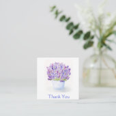 Hand-painted Loose Watercolor Lavender THANK YOU エンクロージャーカード (スタンド正面)