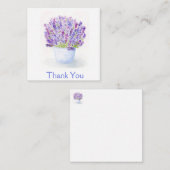 Hand-painted Loose Watercolor Lavender THANK YOU エンクロージャーカード (正面/裏面)