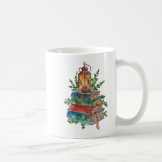 Hand Painted Magical Books Lantern Watercolor コーヒーマグカップ