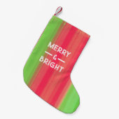 Hand Painted Merry and Bright スモールクリスマスストッキング (正面 (吊り時))