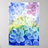 Hand Painted Pastel Floral Abstract in Gouache ポスター (正面)