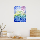Hand Painted Pastel Floral Abstract in Gouache ポスター (キッチン)