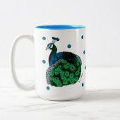 Hand-painted Peafowl Mug ツートーンマグカップ (左)
