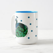 Hand-painted Peafowl Mug ツートーンマグカップ (正面左)