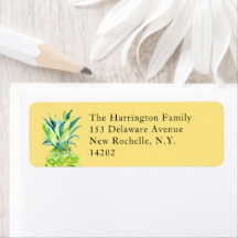 Hand-Painted Pineapple Buttercream Return Address 