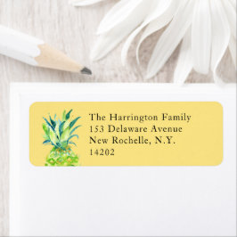 Hand-Painted Pineapple Buttercream Return Address ラベル