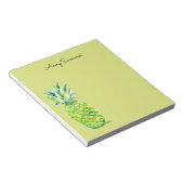 Hand-Painted Pineapple Green Grocery List       ノートパッド (アングル)