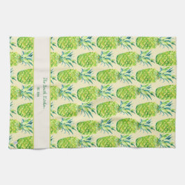 Hand-Painted PIneapple Personalized Buttercream キッチンタオル